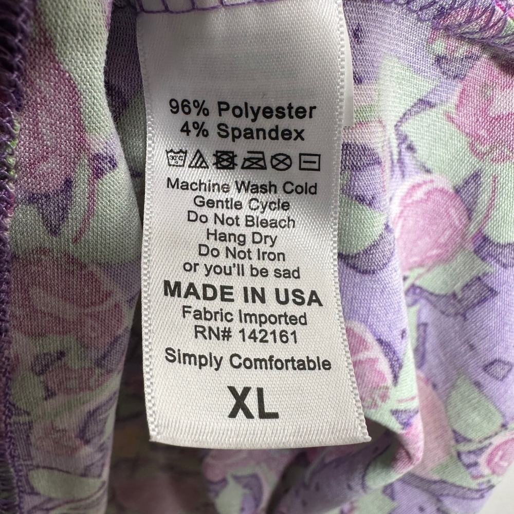 LuLaRoe Maria Maxi Dress XL Purple Floral Short Sleeve Column Jersey Knit New - Picture 4 of 7